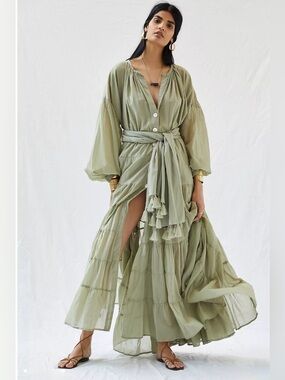 chiffon wrap dress maxi Modest Chiffon Maxi Dress - FARES - Black - Waist Wrap Detail - Floral Print